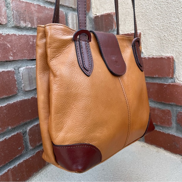 FLORENCE 🇮🇹 made in Italy, soft glove leather shoulder bag w/cashmere scarf - Picture 4 of 16